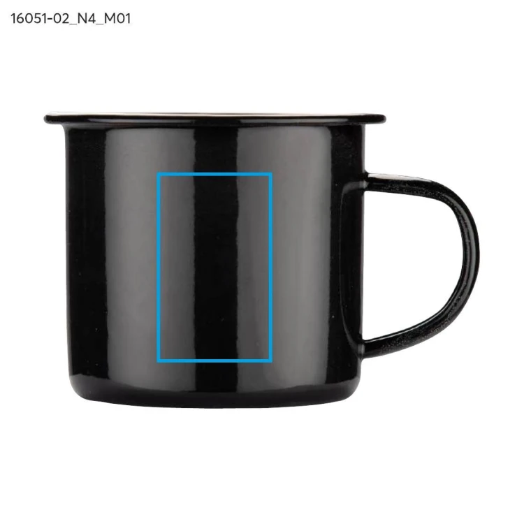 Kubek emaliowany EMAL 300 ml czarny z logo