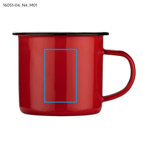Kubek emaliowany EMAL 300 ml czerwony z logo