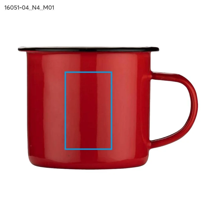Kubek emaliowany EMAL 300 ml czerwony z logo