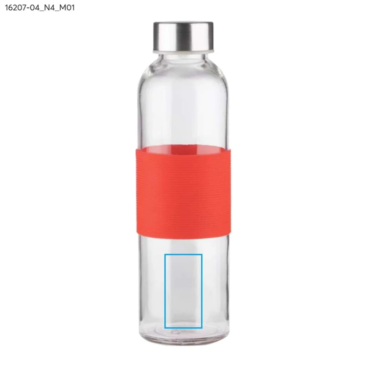 Butelka szklana GLASSI 510 ml czerwony