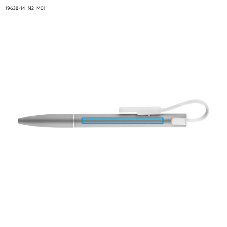 Długopis z kablem USB CHARGE popielaty (szary)