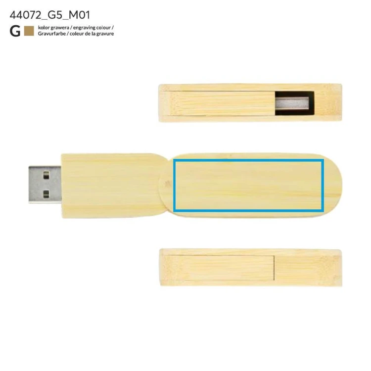 Pamięć USB bambusowa STALK 16 GB beżowy (naturalny)