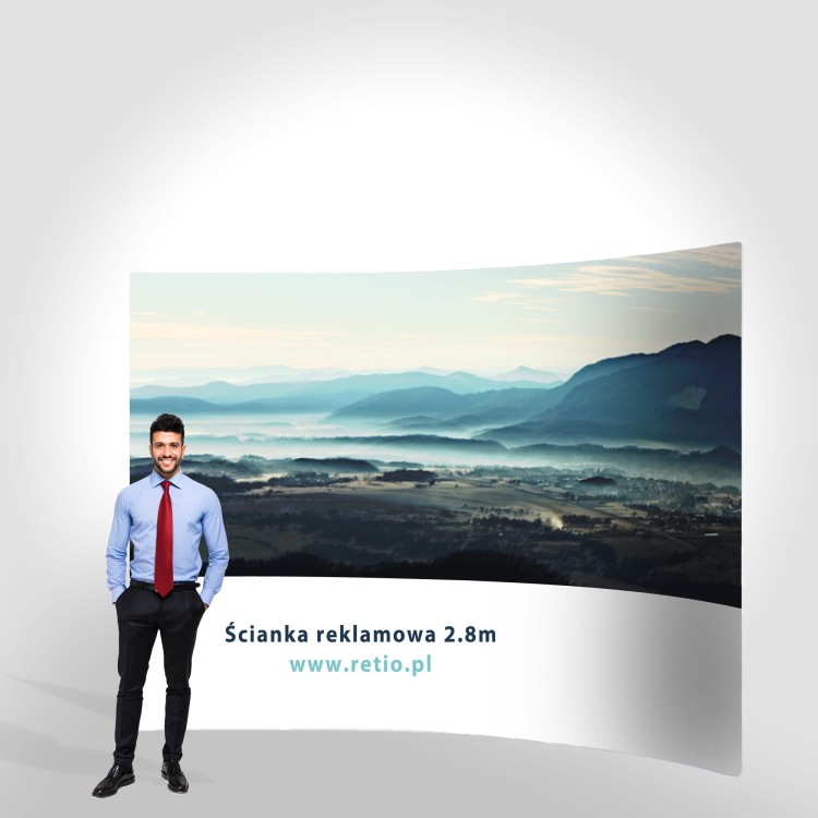 Curved Fabric Banner Stand - Horizontal 300 x 240 cm