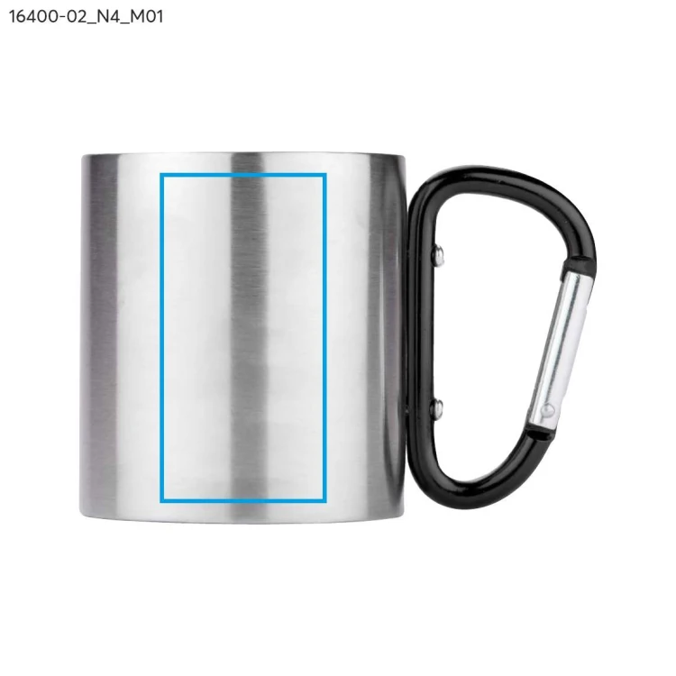 Kubek z karabińczykiem CAMPIC 200 ml czarny