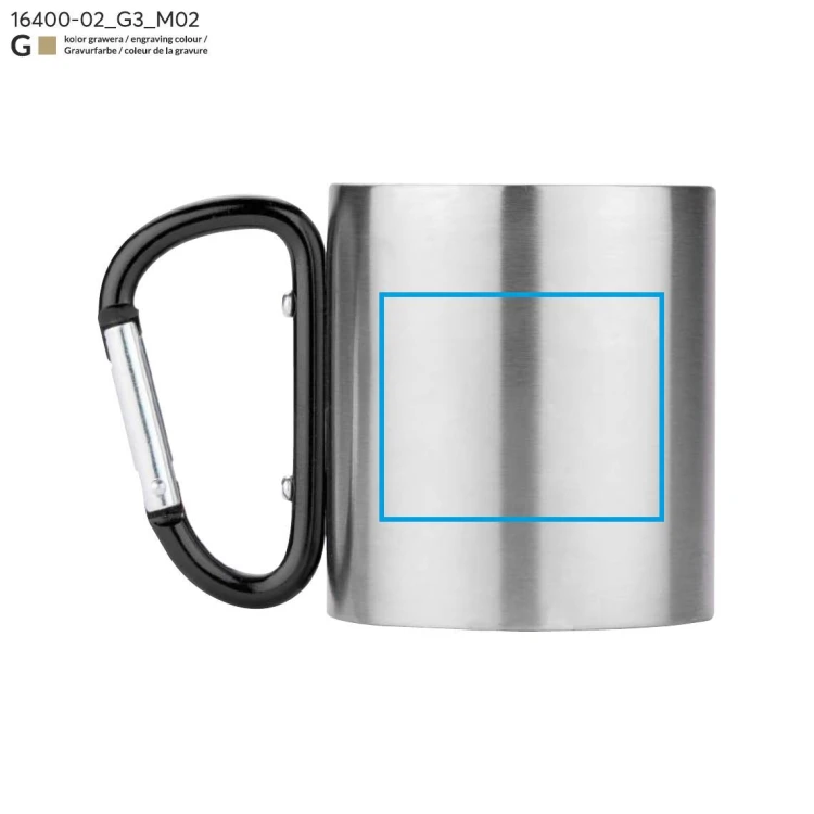 Kubek z karabińczykiem CAMPIC 200 ml czarny