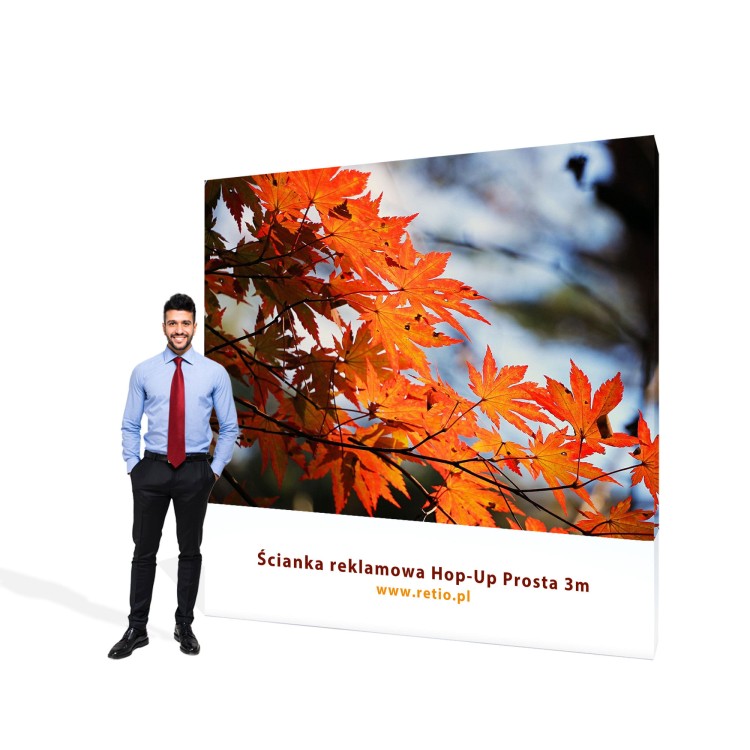 Straight Hop-Up Stand 3 x 2,3 m with a single-sided printout