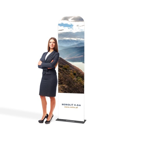 Monolith fabric stand 0,6 x 2,3 m with a double-sided printout