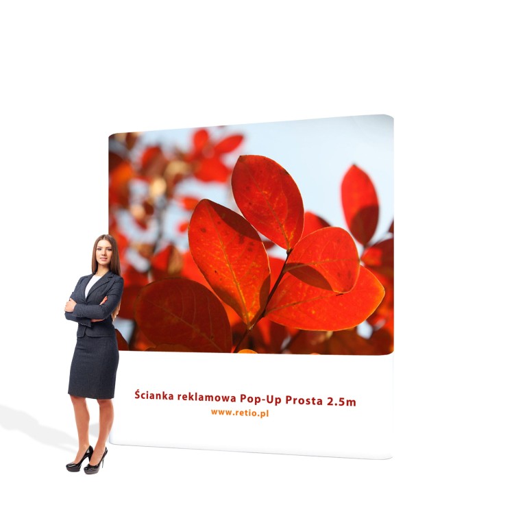 Straight Pop-Up Stand - Premium 2,5 x 2,2 m with single-sided printout