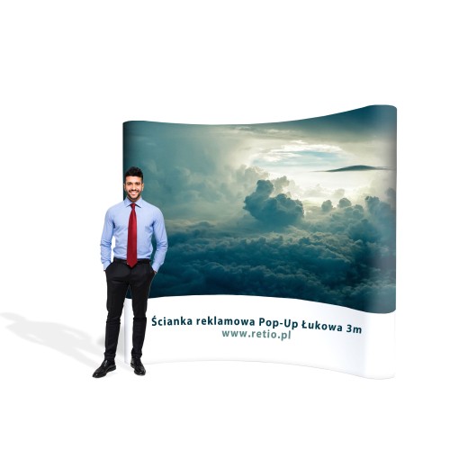 Curved Pop-Up Stand - Premium 3 x 2,2 m with single-sided printout