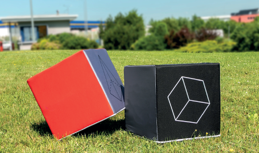 Adverising Foam Cube 50cm with a print for indoor use