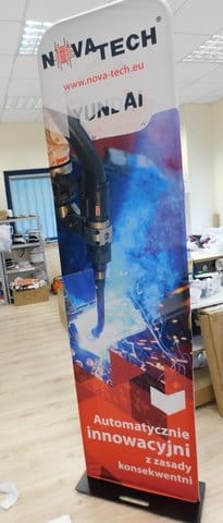 Monolith fabric stand 0,6 x 2,3 m with a double-sided printout