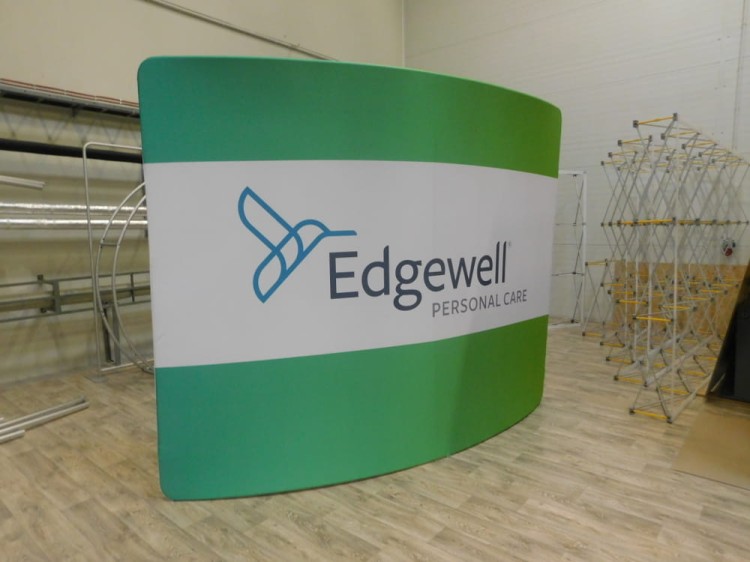 Curved Fabric Banner Stand - Horizontal 2,4  x 2,4 m with double-sided printout