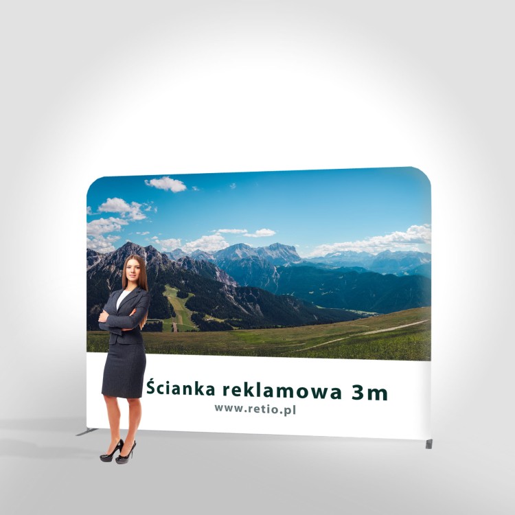 3 x 2.4 m Straight Fabric Backwall with a Printout