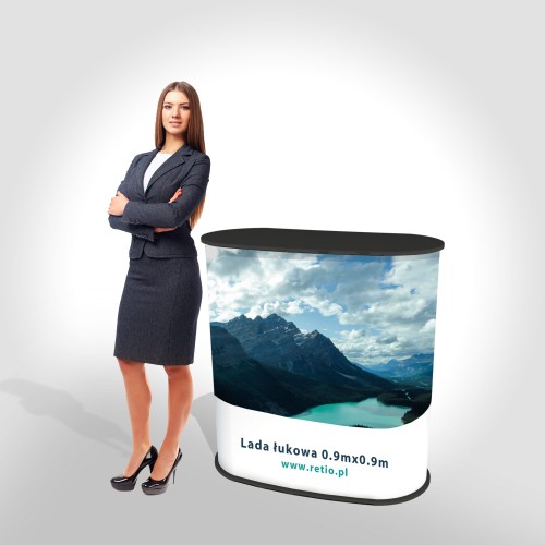 Conference Stand for Elections Arched with Graphics