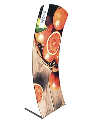 Wave fabric stand 0,9 x 2,4 m with a single-sided printout