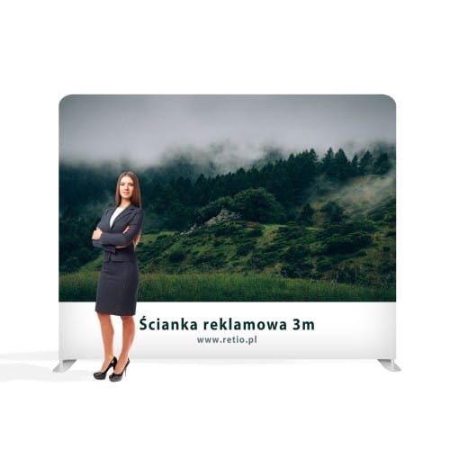 One-sided printout for Straight Fabric Advertising Wall 3 x 2,4m