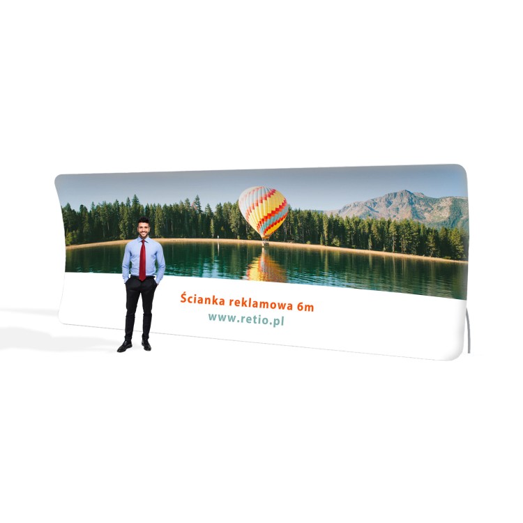 Curved Fabric Banner Stand - Vertical 6,1 x 2,3 m with double-sided printout