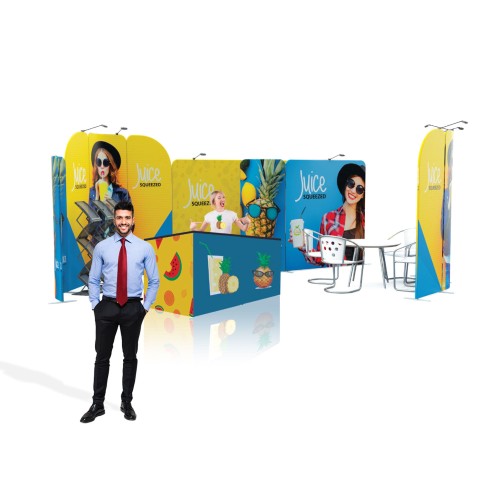Fruity Modular Stand 24m2 with a single-sided print