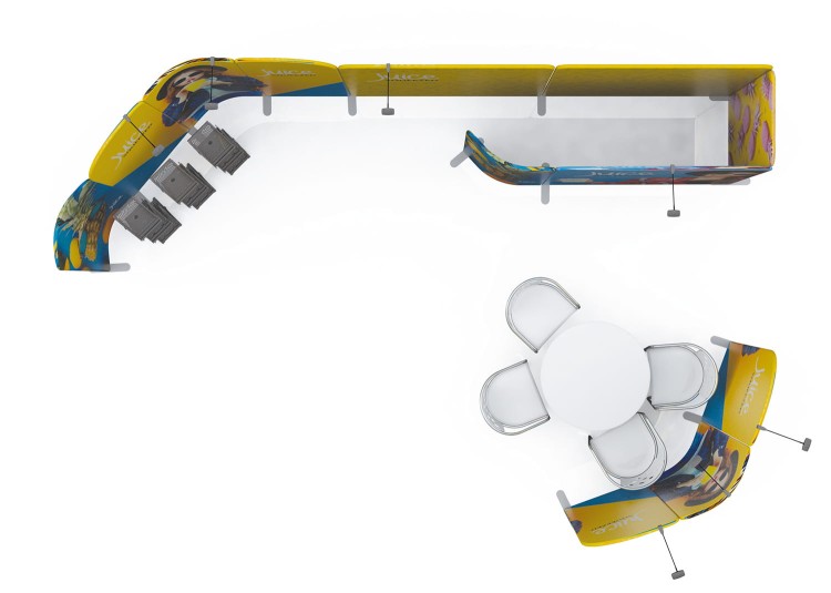 Fruity Modular Stand 24m2 with a single-sided print