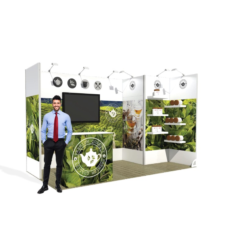 Leaf Modular Stand 8m2 with a single-sided print