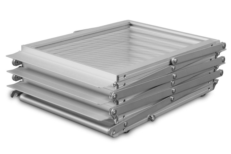 ACRYLIC Folding A4 Leaflet Stand with a Suitcase