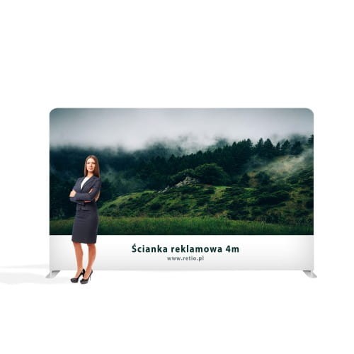 One-sided Printout for Straight Fabric Advertising Wall 4 m