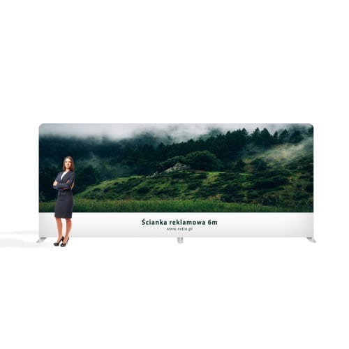 One-sided Printout for Straight Fabric Advertising Wall 6 m