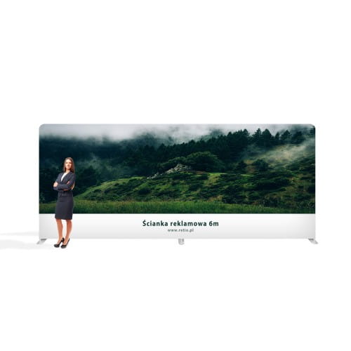 One-sided Printout for Straight Fabric Advertising Wall 6 m