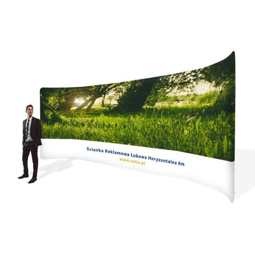 One-sided Printout for the Horizontal Curved Fabric Advertising Wall 6 m