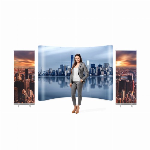 Advertising Set, Arched Pop-Up Wall and Two Roll-ups