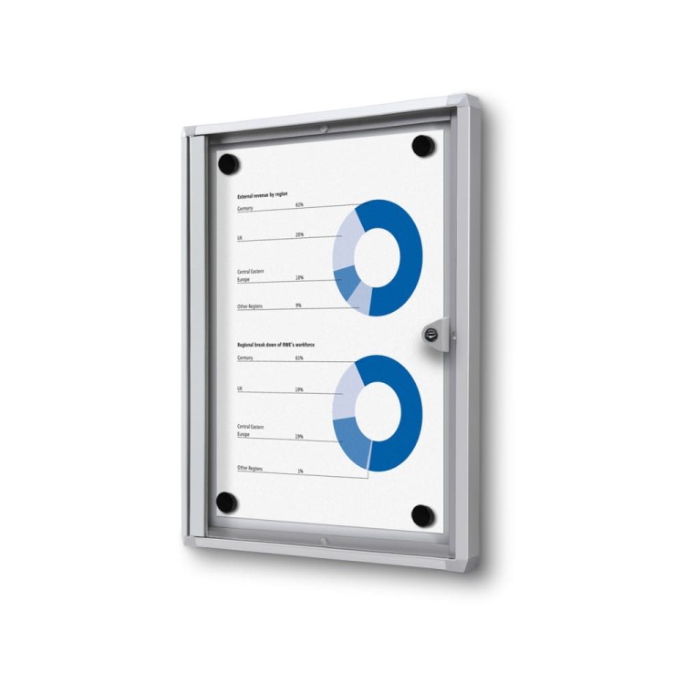 XS 1xA4 Magnetic Display Cabinet 22X31 cm Closed with a Key for Internal Use,  Internal Display, Advertising Display, Information Display, Notice Board