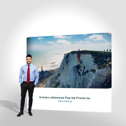 Straight Pop-Up Stand - Premium 3 x 2,2 m with single-sided printout