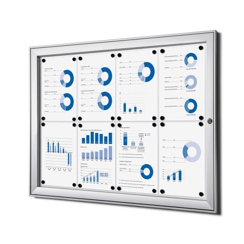 SCS 8xA4 Magnetic Display Case 88x61 cm Closed with a Key for Indoor Use, Indoor and Outdoor Display Cabinet, Advertising Display Case, Information Display Case, Notice Board, Information Board