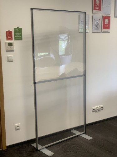 Protective glass, floor standing partition, plexiglass antiviral PET cover, plexiglass high standing to put on the ground protective screen 100 x 200 cm
