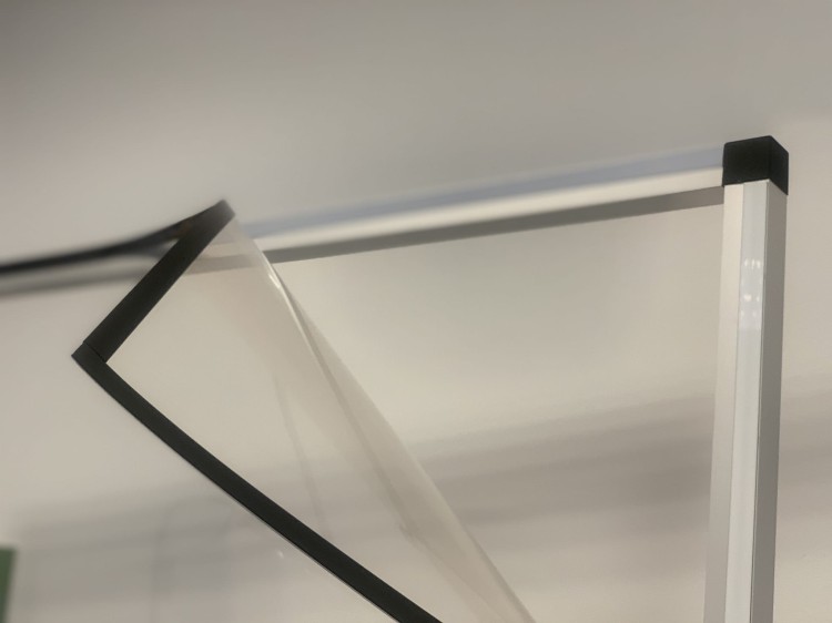 Protective glass, floor standing partition, plexiglass antiviral PET cover, plexiglass high standing to put on the ground protective screen 100 x 200 cm