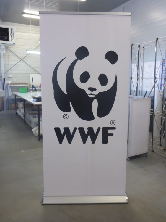 Delta Lite Classic Roll-up 100 x 200 cm rolled advertising stand with a printout