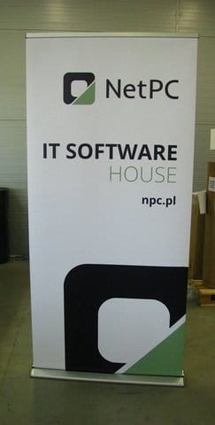 Delta Lite Classic Roll-up 100 x 200 cm rolled advertising stand with a printout