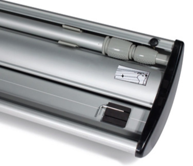 Case - Barracuda Roll-up  120 x 200 cm roll-up advertising stand with a print