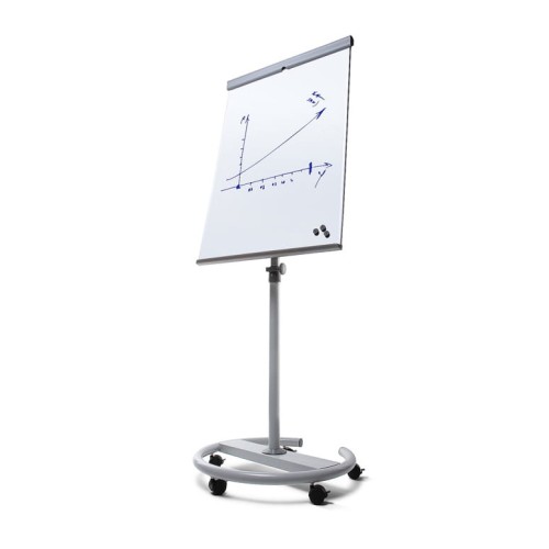 Magnetic Flipchart SCRITTO® Vario II 68 x 100 cm, Stand with a Magnetic Dry-wipe Board, Mobile Flipchart, Stand with a Writing Board on Wheels with Adjustable Height