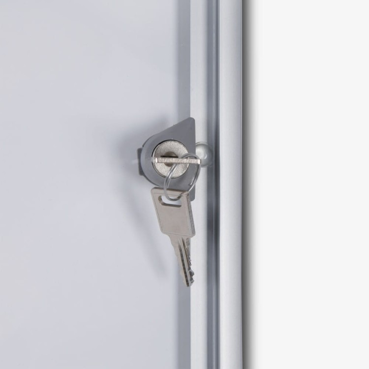 XS 6xA4 Magnetic Display Cabinet 66X61 cm with B1 Flame Retardant Certificate, Closed with a Key for Internal Use, Internal Display, Advertising Display, Information Display, Notice Board, FIREPROOF Information Board