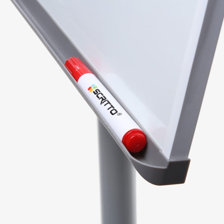 Magnetic Flipchart SCRITTO® Vario 68 x 100 cm, Stand with a Magnetic Dry-wipe Board, Mobile Flipchart, Stand with a Writing Board on Wheels with Adjustable Height