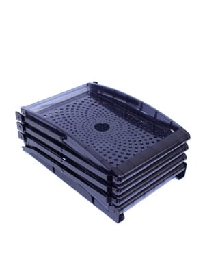 Folded A4 Leaflet Stand. Black PVC