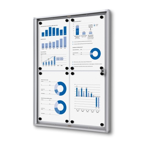 XS 4xA4 Magnetic Display Cabinet 44x61 cm Closed with a Key for Internal Use,  Internal Display, Advertising Display, Information Display, Notice Board