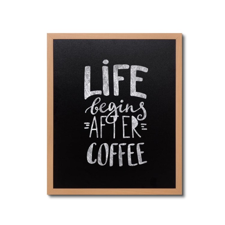 NATURE Economy Chalkboard Light Brown 50 x 80 cm Wooden Board with a Black Surface for Writing with Chalk Markers