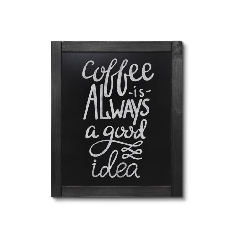 NATURE Classic Chalkboard  Black 50 x 60 cm, Wooden Chalkboard with a Black Surface for Writing with Chalk Markers