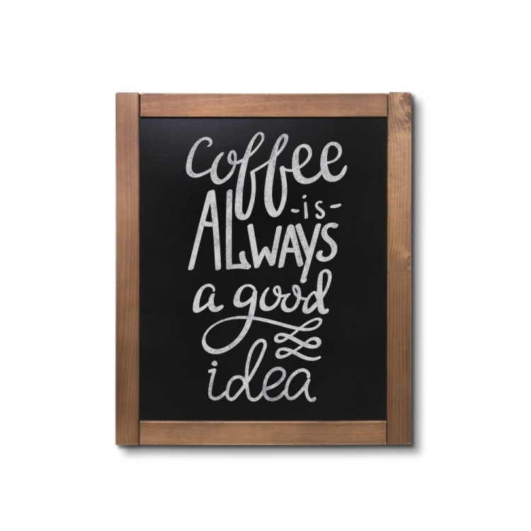 NATURE Classic Chalkboard  Light brown 50 x 60 cm, Wooden Chalkboard with a Black Surface for Writing with Chalk Markers