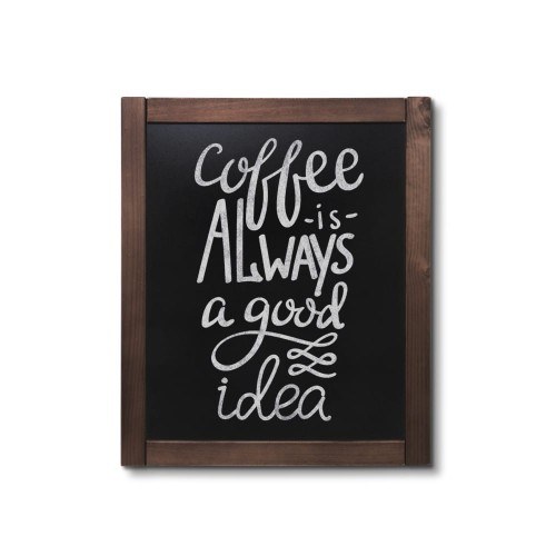NATURE Classic Chalkboard  Dark brown 50 x 60 cm, Wooden Chalkboard with a Black Surface for Writing with Chalk Markers
