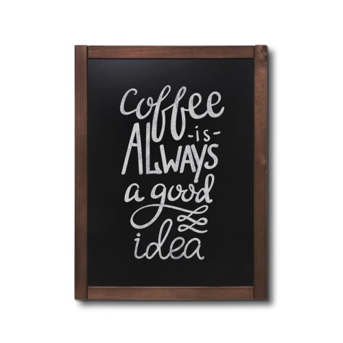 NATURE Classic Chalkboard  Dark brown 60 x 80 cm, Wooden Chalkboard with a Black Surface for Writing with Chalk Markers