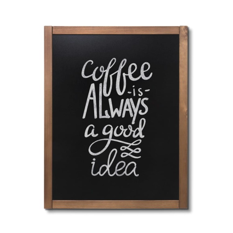 NATURE Classic Chalkboard  Light brown 70 x 90 cm, Wooden Chalkboard with a Black Surface for Writing with Chalk Markers