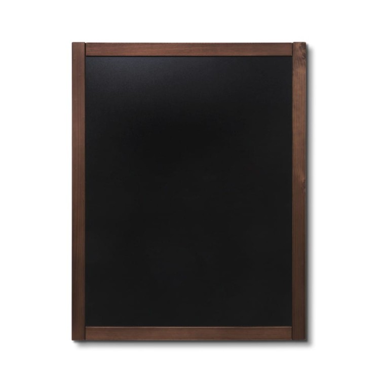 NATURE Classic Chalkboard  Dark brown 70 x 90 cm, Wooden Chalkboard with a Black Surface for Writing with Chalk Markers